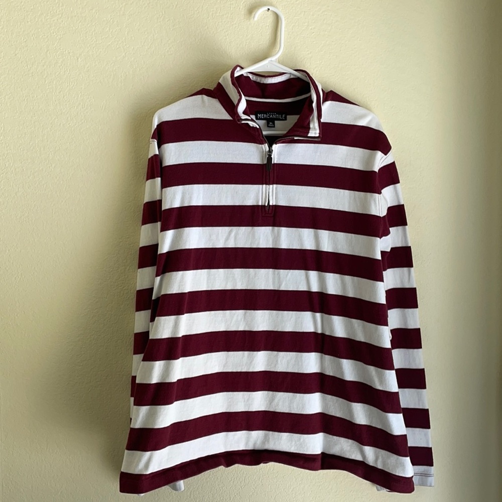 Men’s XL J-Crew Maroon Stripped Sweater
